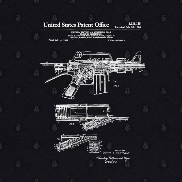 Colt Automatic Rifle Patent White by Luve